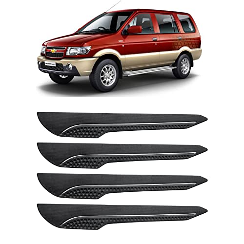Image of AOSIS-Car Bumper Protector /Bumper Guard for Chevrolet Tavera with Single Chrome Stripe (4-Pcs)