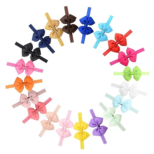 Toyvian 20 Peças Faixa De Cabelo Fina De Nylon Para Recém-Nascidos Faixa De Cabeça De Bebê Laços De
