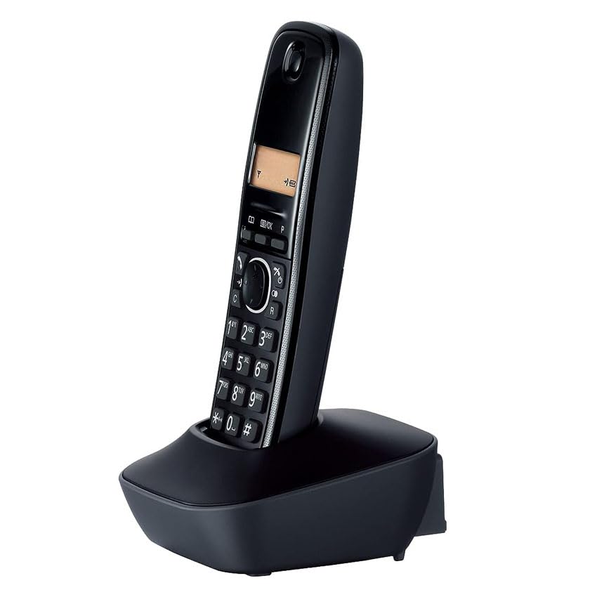Téléphone sans fil DECT écran LCD noir ergonomique maison bureau fixe