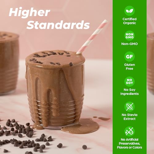 Image of Orgain Organic Vegan Perfect Blend Protein Powder, 20g Clean Plant Protein, 7 Ingredients, <1g Sugar, Gluten Free, Non-GMO; No Artificial Flavors, Stevia Extract, Dairy or Soy Ingredients- Chocolate