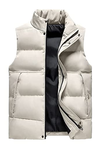 Chaleco Abrigador Warmer Gilet - Chaleco informal para hombre, ligero, sin mangas, para exteriores Cazadora Acolchada(White,XXL)