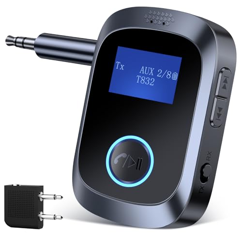 Dittybuy Aux Bluetooth Adapter Auto - Bluetooth Transmitter Receiver 2-in-1 Bluetooth Adapter for TVs,Headphones, Airpods,Speakers,Car Radio,Home Stereo Wired Headphones Dual Connectivity (C85) Dittybuy Aux Bluetooth Adapter Auto - Bluetooth Transmitter Receiver 2-in-1 Bluetooth Adapter for TVs,Headphones, Airpods,Speakers,Car Radio,Home Stereo Wired Headphones Dual Connectivity (C85)
