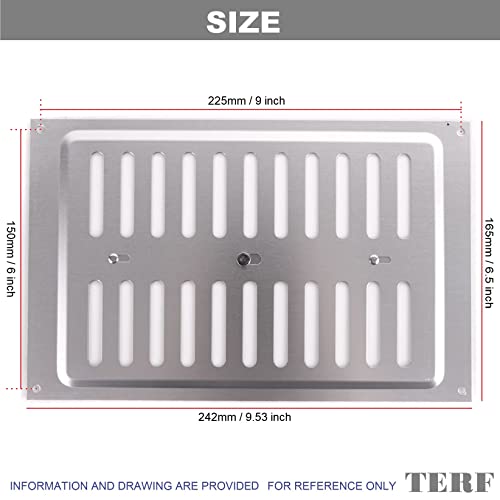 TERF® 9'' X 6'' Open and Close Adjustable Aluminium Air Vents 9'' X 6'' (225mm X 150mm) Double Brick Hit & Miss Sliding Adjustable Ventilation Plate Grille Cover including Fixing Screw - Image 3