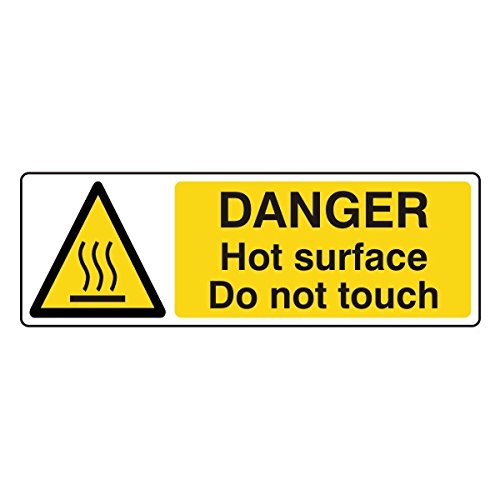 300mmx100mm Danger Hot Surface Do Not Touch Catering Sign Rigid Plastic