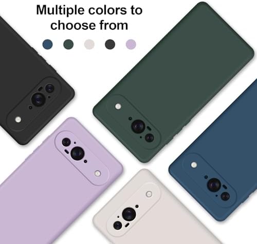 GiiYoon Silicone Case Compatible with Google Pixel 9, Full Body Silky Soft Touch Phone Case with Camera Protection, Shockproof Cover with Microfiber Lining, Green — view 7