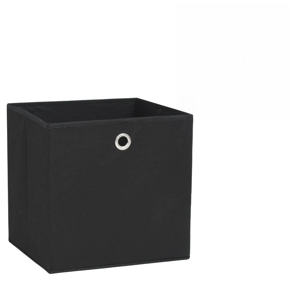 Boîtes de rangement en tissu intissé noir de 28 cm pour chariots