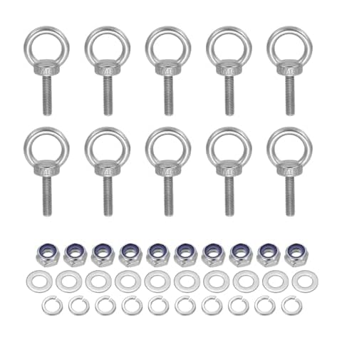 sourcing map M6 Stainless Steel Eye Bolts Cover