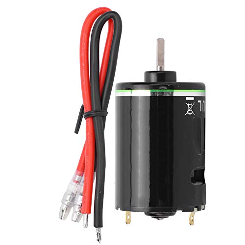 Alomejor 540 Bürstemotor High Drehmoment -Upgrade -Teil für RC Automodell, Langlebige Kupferwicklung, Niedrige Reibung, Anpassungen für HSP, Grüne Farbe, 1 Motor und 2 Verbindungskabel
