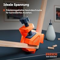 PRESCH Winkelspanner 8 Stk. - Eckspanner für Brettstärken bis 26mm - 25kg Spannkraft zum Verleimen - Robuste Eckklemmen für Holzbearbeitung dank glasfaserverstärktem Kunststoff - Exakter Winkelhalter – Ansicht 5