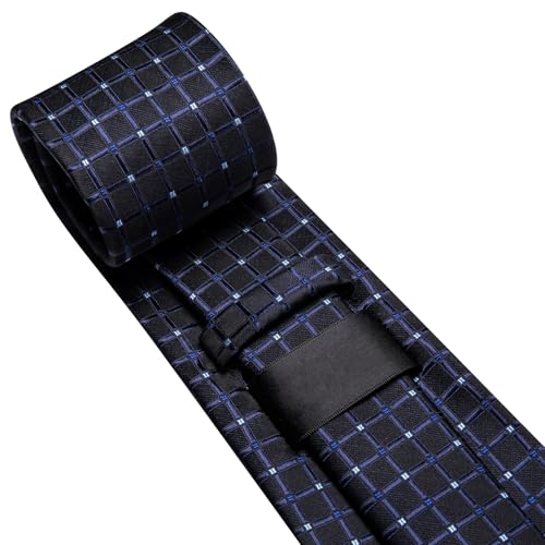 Image of Dubulle Mens Paisley Striped Tie Woven Necktie for Men and Handkerchief Cufflinks Set Wedding Formal Business