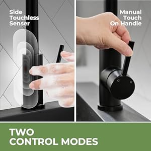 Touchless Kitchen Sink Faucet, VFAUOSIT Black Kitchen Faucet with Pull Down Sprayer Stainless Steel Motion Sensor Smart Hands-Free, Matte Black Single Hole Faucet for Bar Laundry RV Utility Sink Touchless Kitchen Sink Faucet VFAUOSIT Black Kitchen Faucet with Pull Down Sprayer Stainless Steel Motion Sensor Smart Hands Free Matte Black Single Hole Faucet for Bar Laundry RV Utility Sink