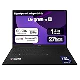 LG gram Pro 16Z90TR-E.AD88B Portátil 16', Windows 11, Intel Core Ultra7 255H, 32GB RAM, 1TB SSD, NVIDIA RTX5050, Pantalla IPS, (2560x1600), 1.360 g, 27 Horas, Negro