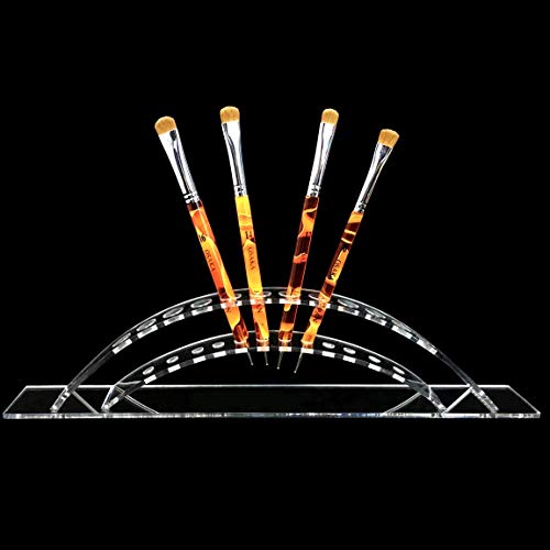 Beauticom® Rainbow Pen Display Stand 12-Slots Premium Clear Acrylic Holder for Pen, Makeup Brush, E-Cigarette, Vapor, Pencil Display Stand. Premium Quality & Durable
