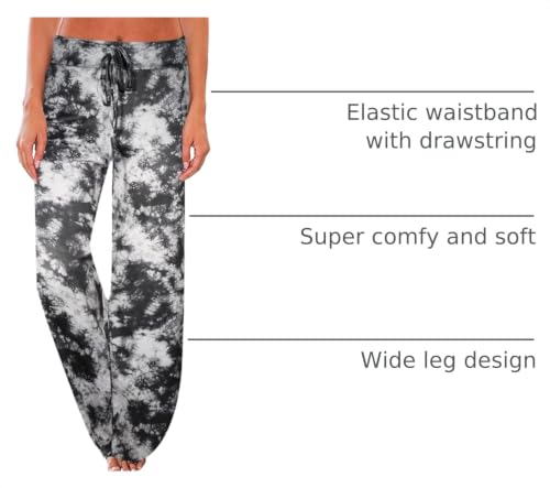 Image of NEWCOSPLAY Women's Comfy Pajama Pants Casual Drawstring Palazzo Lounge Wide Leg Pants