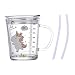 FOMIYES Szkło Szklanki Mleka Tumbler Z Uchwytem Słoma Kreskówka Kubek Wody Do Picia Skala Pucharowych Dzieci Słomy Sippy Puchar Dla Domu Dzieci Dzieci Prezenty 400Ml Biały
