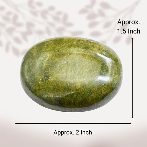 Image of Crystal Heaven Vesuvianite Crystal Palm Pebbles Stones For Anxiety Stress Relief Massage-Aaa Grade Original Healing Gemstone Agate Palm Stone For Yoga Meditation Spiritual Reiki Feng Shui