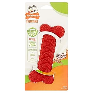 Nylabone NYB832157 Essentials Daily Dental Bacon Flavored Dog Bone Chew Toy