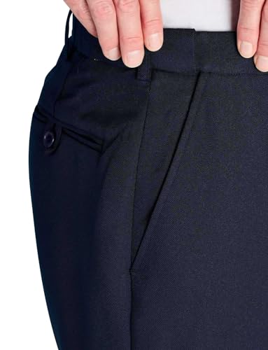 Classic Fit Flat Front Dress Pant with Expandable Waist Smart Casual & Formal Slacks4