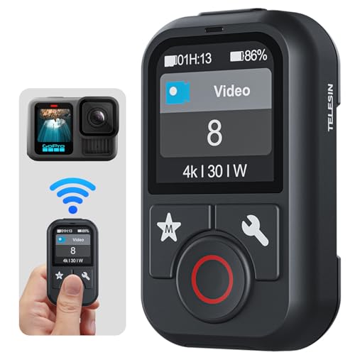 OBEST Télécommande sans Fil Intelligente pour GoPro 13/12/11/10/9/8/Max,Télécommande Bluetooth sans Fil à éCran Couleur,5 Langues (Dont Le FrançAis),Réglage de...