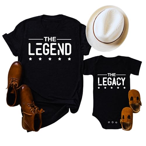 Father and Son Matching Outfits, The Legend The Legacy Fathers Day Outfit, Father's Day Gift for Dad (XXL Legend)