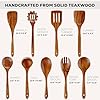 Zulay Kitchen 9-Piece Teak Wood Cooking Utensil Set – Non-Toxic & Non-Stick Safe Wooden Spoons & Kitchen Tools with Comfortable Grip, Smooth Finish Natural Teak – Perfect Kitchen Gift Set #2