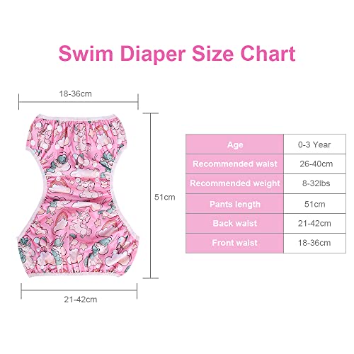 Vicloon 2 x Reusable Washable and Adjustable Anti-Leak Waterproof Waterproof Diapers for Baby Girls and Boys (Pink+Blue) - Image 2