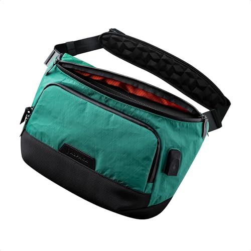 ALPAKA Bravo Sling Max ���b�Z���W���[�o�b�O �����e��8L RFID�u���b�L���O�f�ލ̗p �}�O���b�N�o�b�N���t�� �������t������W�b�p�[�t�� �O����USB�p�[�g�t�� ���b�v�g�b�v�X���[�u��� �V�����_�[ �΂ߊ|�� ���|�� �{�f�B�o