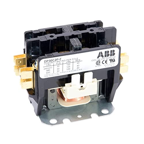 ABB, DP30C2P-F, 2 Pole, 30 Amps, 24VAC Coil, Definite Purpose Contactor