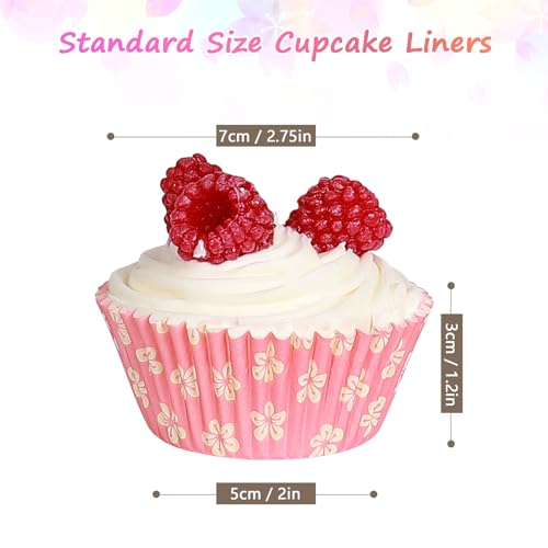 SKIDEC Standard Cupcake Liners 400 Count Floral Paper Baking Cups Disposable Cupcake Wrappers for Wedding and Party Baking Supplies by SKIDEC - Image 2