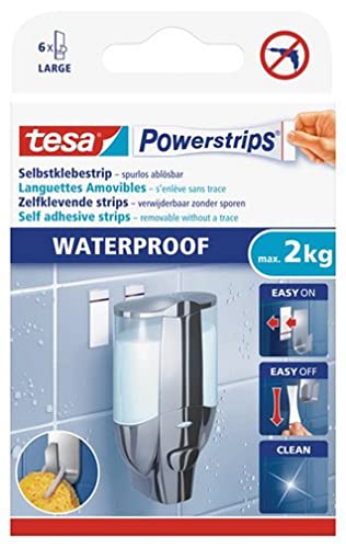 Tesa 59700 Large Waterproof Removable Adhesive Powerstrips (6 Pieces) By Tesa Uk #TOP9