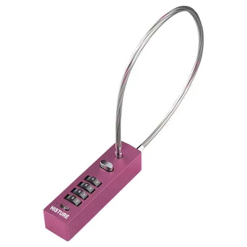 gate Locks for Outdoor Fence gate Lock Locker Lock Bike Lock Cable Chain Lock Combination Lock Outdoor(Pink)