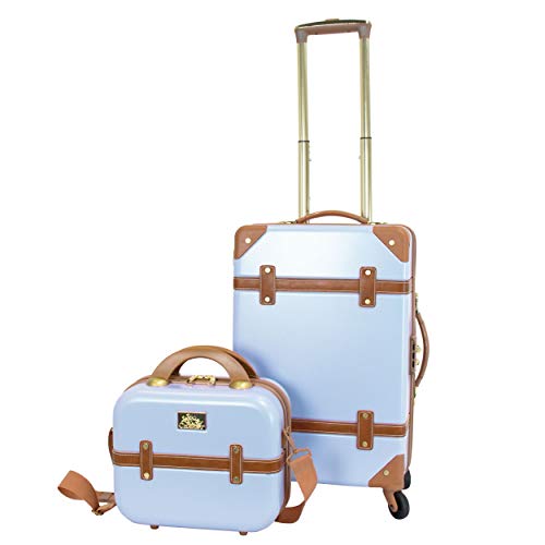 Chariot Gatsby 2-Piece Set Hardside Expandable Carry On Luggage With Matching Beauty Case (Ice Blue) #TOP1