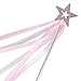 Lovelyshop Pink Crystal Metal Star Fairy Wand with Ribbon for Girls Halloween Decorations