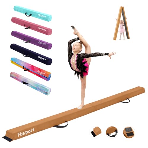 FBSPORT 270CM Viga de Equilibrio Plegable, Viga de Equilibrio de Gimnasia, Viga de Equilibrio de Capa Flocada, Equipo de Equilibrio para Niños, Fitness/Entrenamiento/Gimnasia/Ejercicio