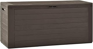 WIFESE Deck Box 116x44x55 cm Outdoor Storage Box Deck Boxes Outdoor Waterproof Pool Deck Storage Box Patio Storage Box Outside Storage Box Waterproof Outdoor Cushion Deck Storage Brown