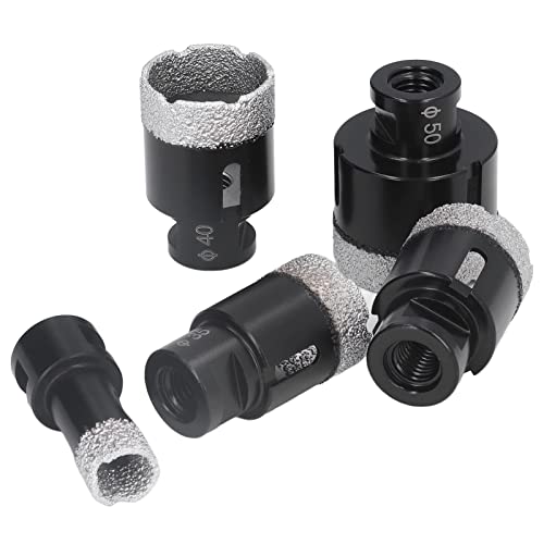 6 piezas de brocas diamantadas para perforar mármol, vidrio, azulejos y granito, rosca M14, recubrimiento diamantado, color negro miniatura 7