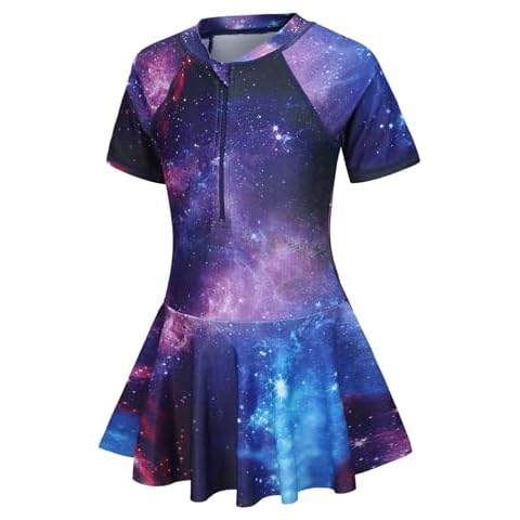 Aisyee Girls One Piece Skirt Swimsuit Cover