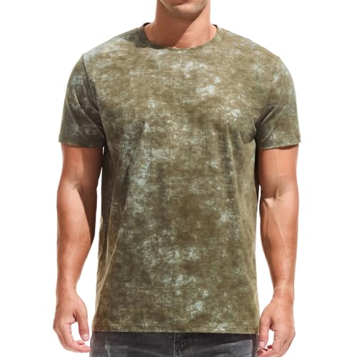 USALL Herren Sommer DruckT-Shirt 95% Baumwolle Casual Atmungsaktives Männer T-Shirt Kurzarm