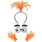 WHGAW 4Pcs Halloween Costume Accessories Adults Orange Emotion Headband Googly Eyes Glasses Eyebrows Gloves Party Funny Cosplay inside anxiety out