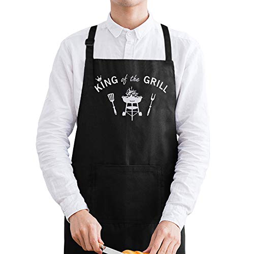 fodiyaer Grill Apron for Papa, Best, Funny Barbecue Apron,Men's Kitchen Master Cooking Apron,King