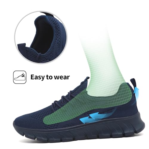 Image of Men's Mesh Breathable Sneakers Lightweight Non Slip Walking Shoes Athletic Running Gym Trainers