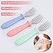 Pimoys 6-Pack Stainless Steel Toddler Forks Baby & Kids Utensils for Self-Feeding Plastic Handle Dishwasher Safe