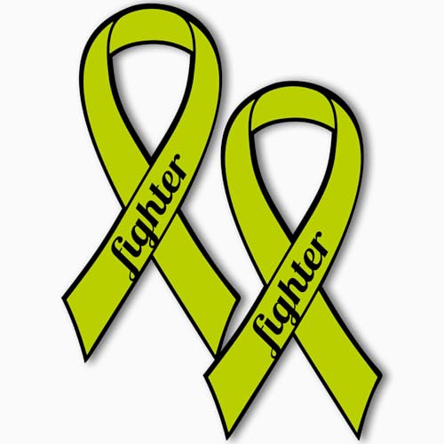 Image of Magnet Me Up Support Non-Hodgkins Lymphoma Cancer Fighter Lime Ribbon Magnet Decal 3.5 x7 Inches, 2 Pack Automotive Magnet for Car Truck SUV Support Loved Ones with Comforting Item Crafted in USA
