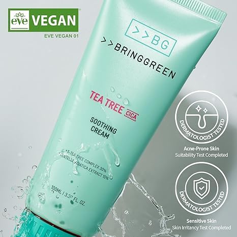 BRING-GREEN-Tea-Tree-Cica-Soothing-Cream-Plus-100ml-Korean-Skin-care-Pack-of-2