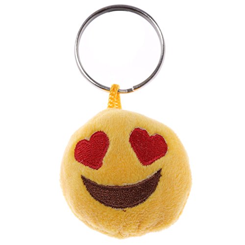 PuckatorEmoji Emotion Round Plush Keyring/Love Token-Funny Different Sound Keying, Yellow