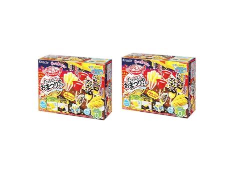 Kracie Popin Cookin Tanoshii Omatsuriya-san DIY Candy Kit (Japanese Festival Sweets) Set of 2 Boxes (2 x 26 g)