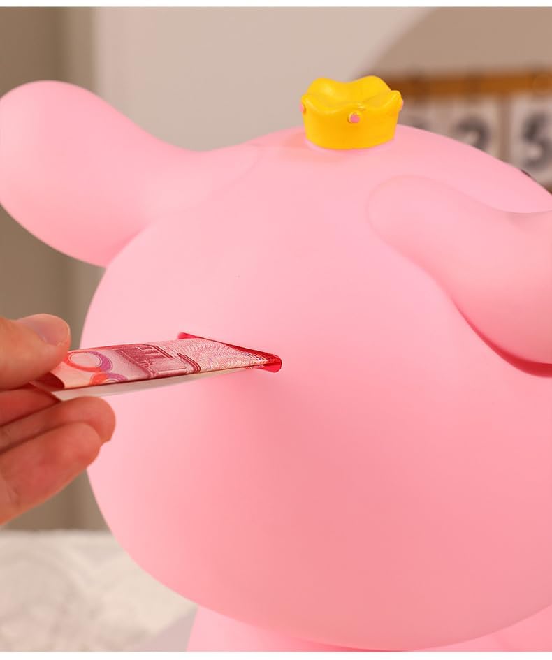 Image of Money Saving Bank with Coin Slot / /Creative Cartoon Design Money Bank / /Plastic Piggy Bank for Boys & Girls (Pack of 1) (Pink Rabbit)