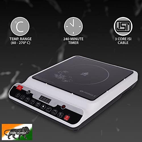 Image of Pringle 1400Watt Induction Cooktop with Push Button for Home and Kitchen /BIS CERTIFIED - Model: IC11 - Color: White