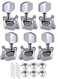 HENGYEE 3x3 Guitar Semi-closed Tuners 3R3L String Tuning Pegs Keys Machine Heads Set for Epiphone Les Paul Style Electric Guitar or Acoustic Guitar Replacement, Chrome.