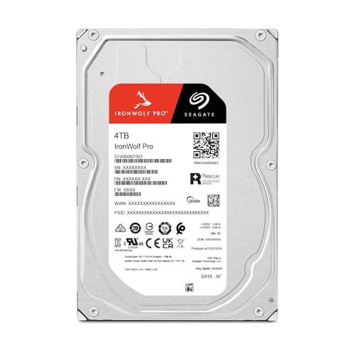 Image of Seagate IronWolf Pro,4 TB,Enterprise NAS Internal HDD -CMR 3.5 Inch,SATA 6 Gb /s,7,200 RPM,256 MB Cache for RAID Network Attached Storage (ST4000NT001),(Pack of 10)